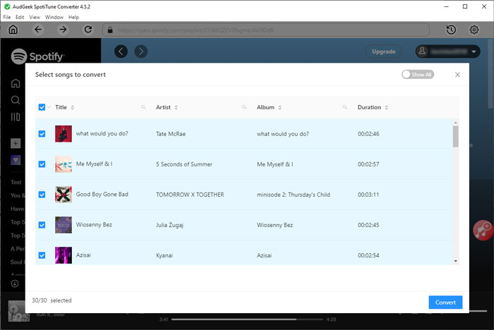 Select Spotify Songs