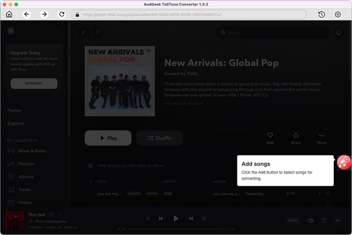 Add songs to conversion list